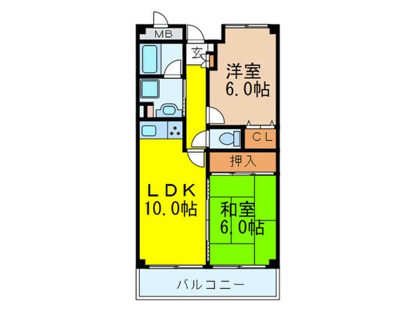 山田マンションビュ－テラスの物件間取画像